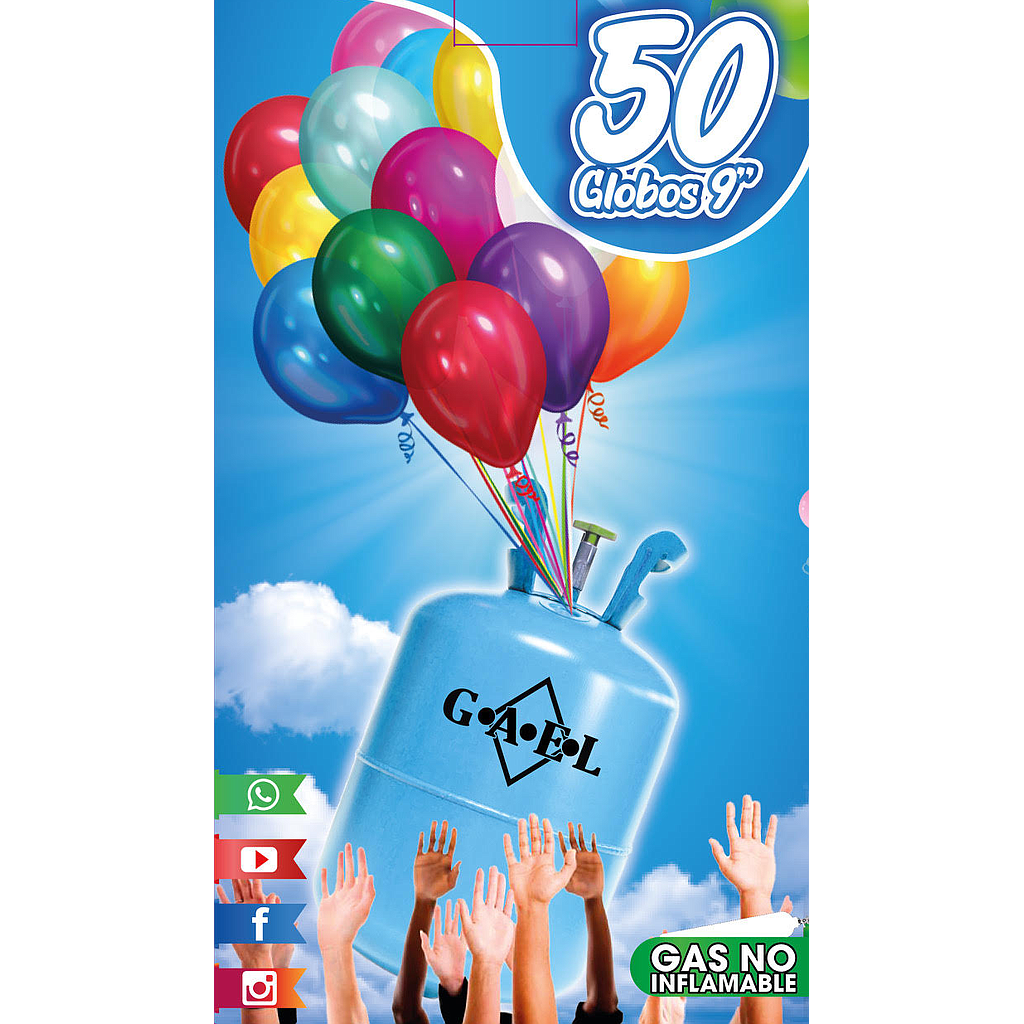 BALON DE HELIO PARA 50 GLOBOS 
