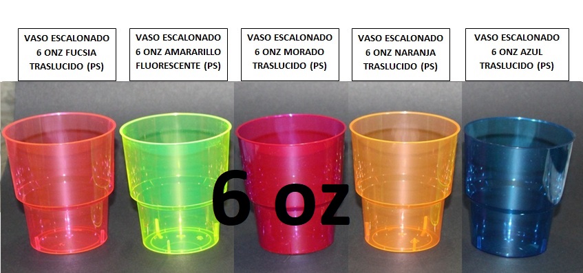 VASOS ACRILICOS ESCALONADOS 6 oz X 25 und