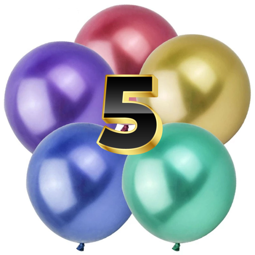 BOLSA DE GLOBOS CROMADOS #5  X 100 Und