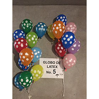 GLOBOS LATEX #05  SURTIDO CON PUNTOS BLANCOS  X 25 und